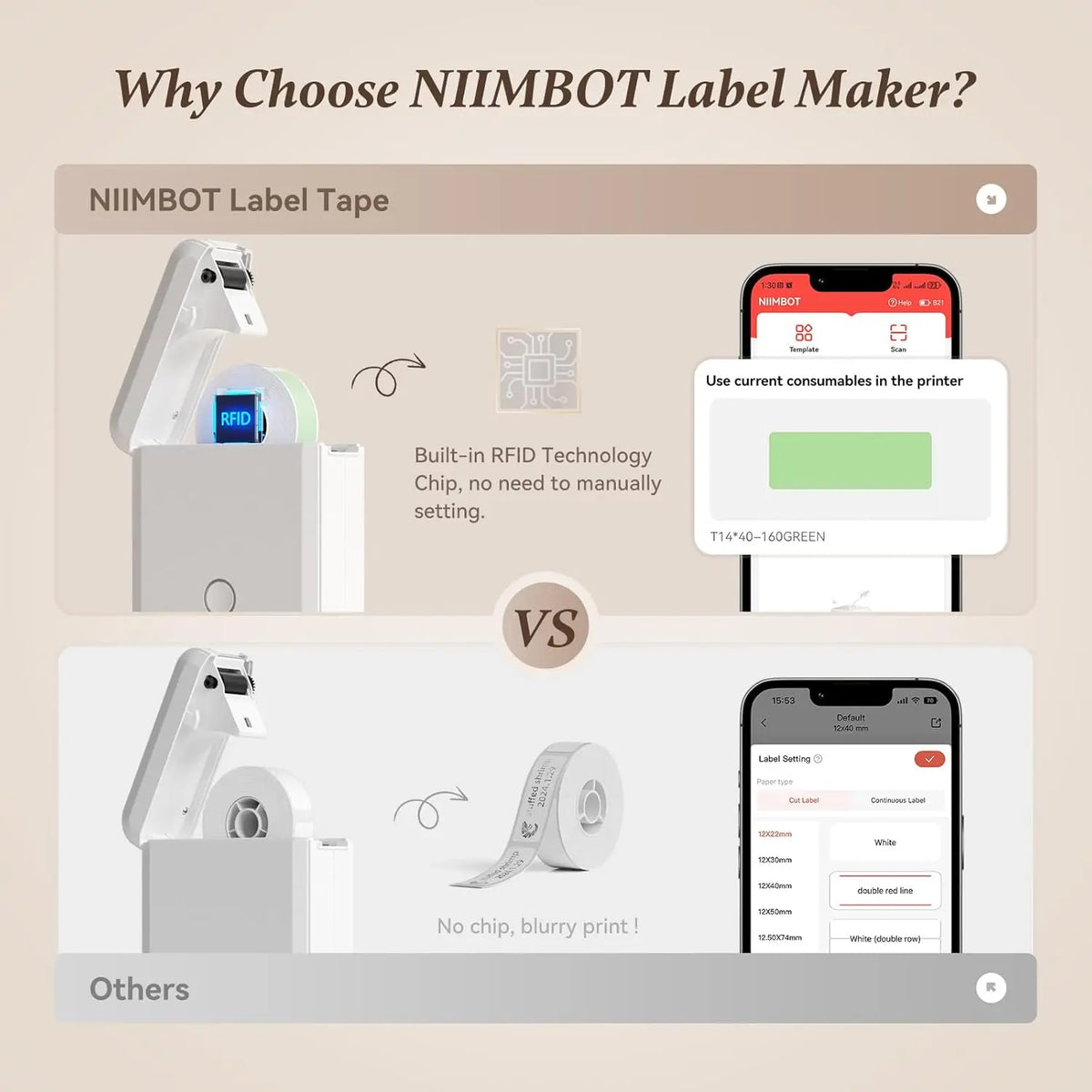 NIIMBOT D110M Bluetooth Thermal Label Maker