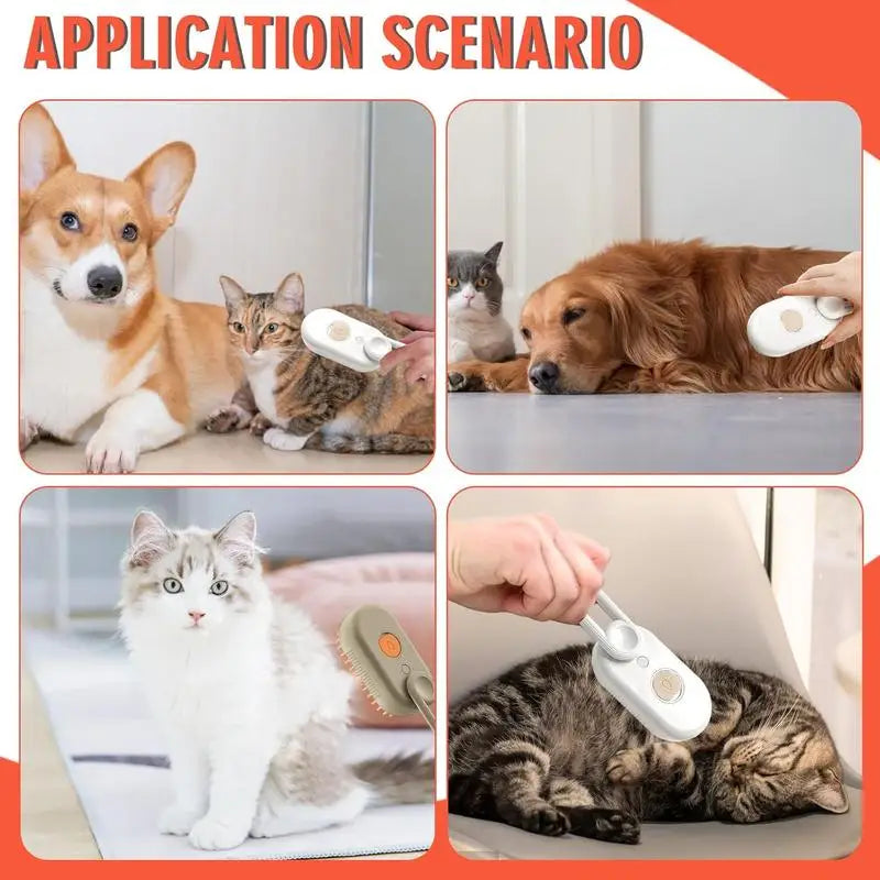 Pet Steam Brush – Cat & Dog Deshedding & Grooming Tool