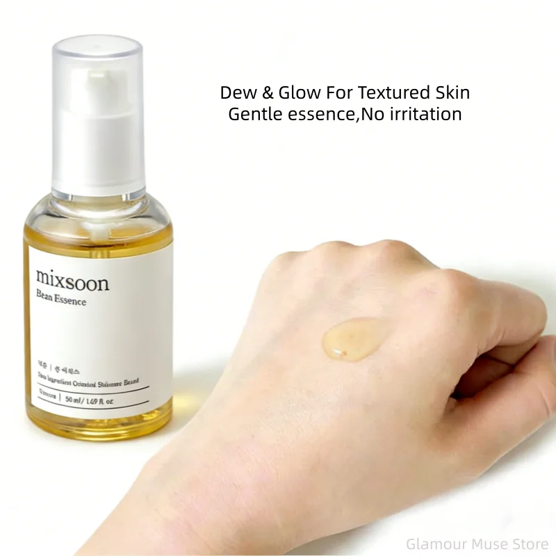 Korean Skincare Mixsoon Glow Bean Essence,Exfoliating Gentle Long-lasting Hydration Facial Moisturizing Serum Smooth Skin 50ml