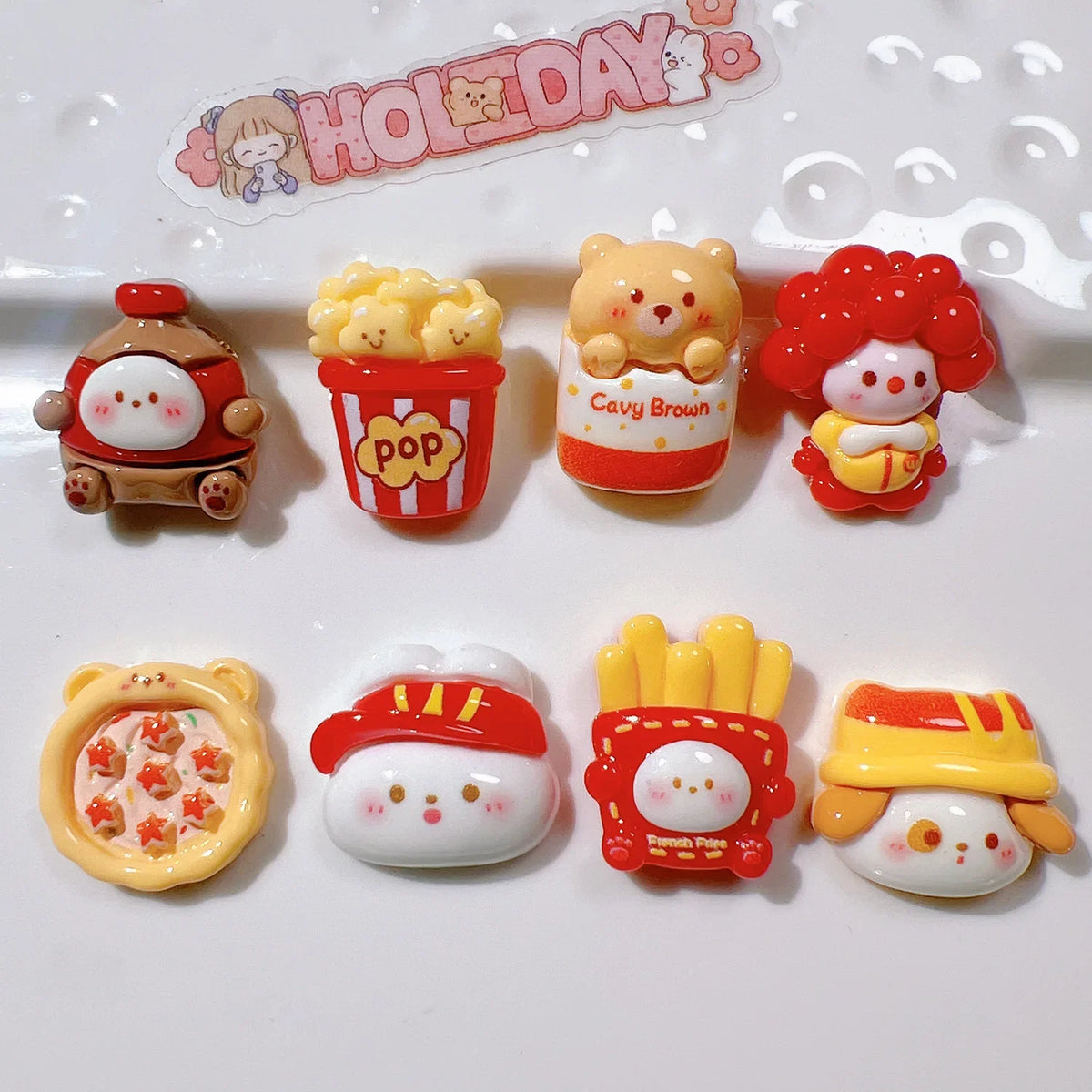 Cartoon Food Flatback Craft Embellishments – Random Mix