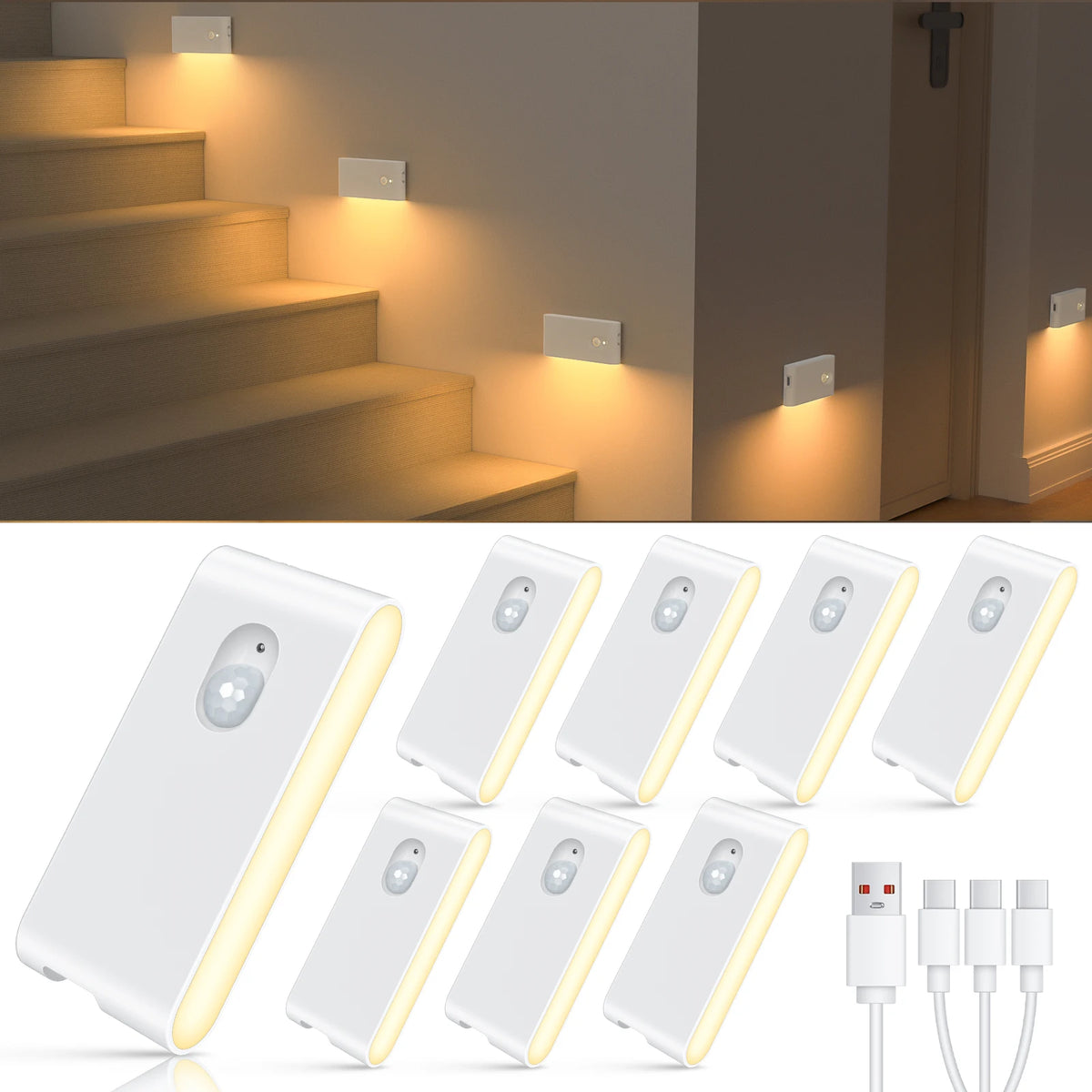 WILLED Rechargeable Motion Sensor Stair Lights