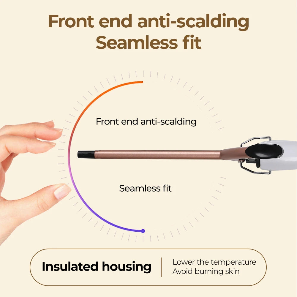 Ceramic Perm Bar Curling Iron – 0.51" Barrel, Fast Heating, Dual Voltage, 180–200°C