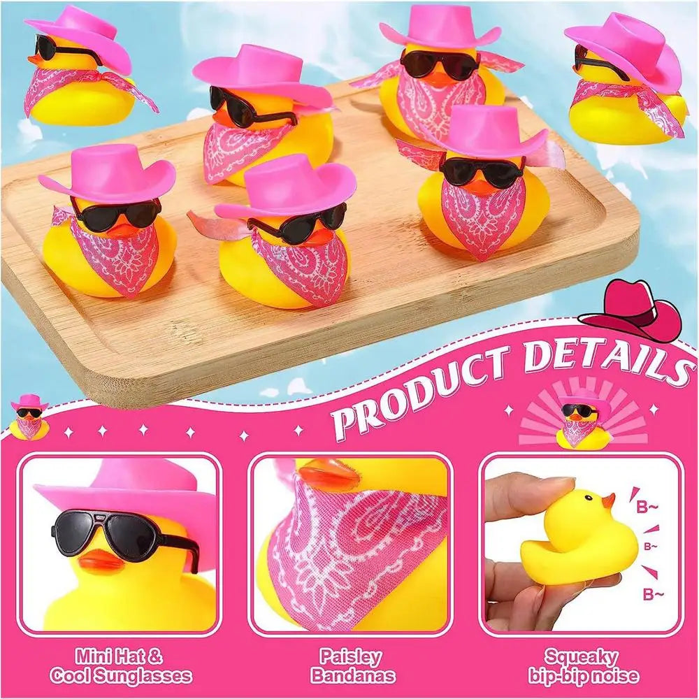 Car Rubber Duck Cowboy Rubber Duck Cool Dashboard Ornament Sunglass Car Duck for Dashboard Toy Car decoration Accessories