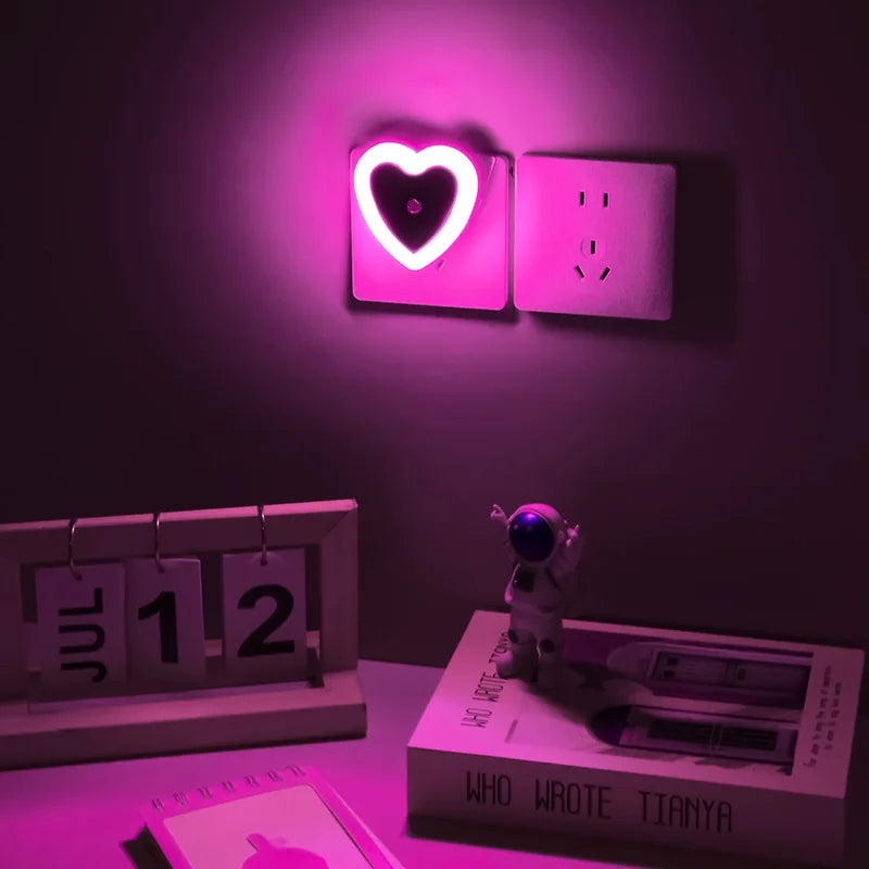Heart-Shaped LED Plug-In Night Light