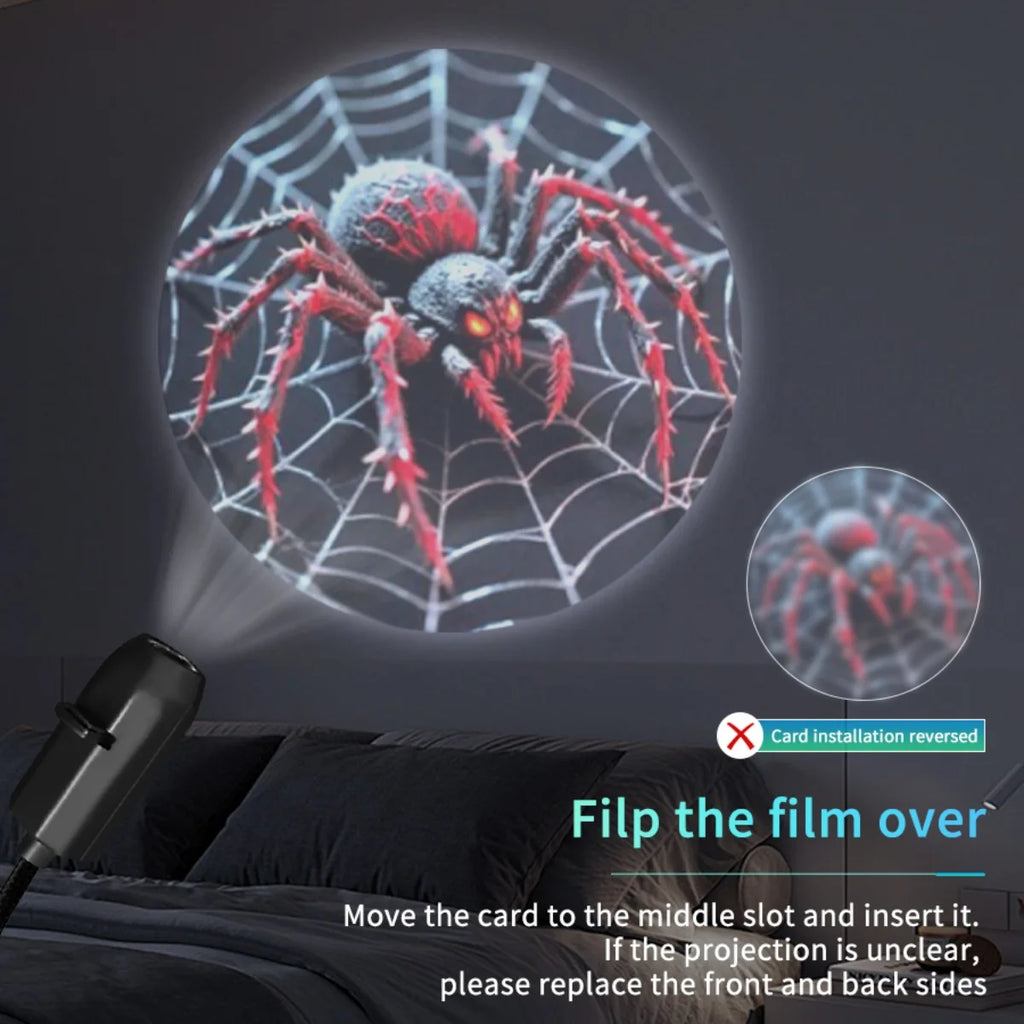 Halloween Led Projector Night Lights USB Plug and Play HD LED Projector Lights for Room Ceiling Window Halloween Decor Wall Lamp
