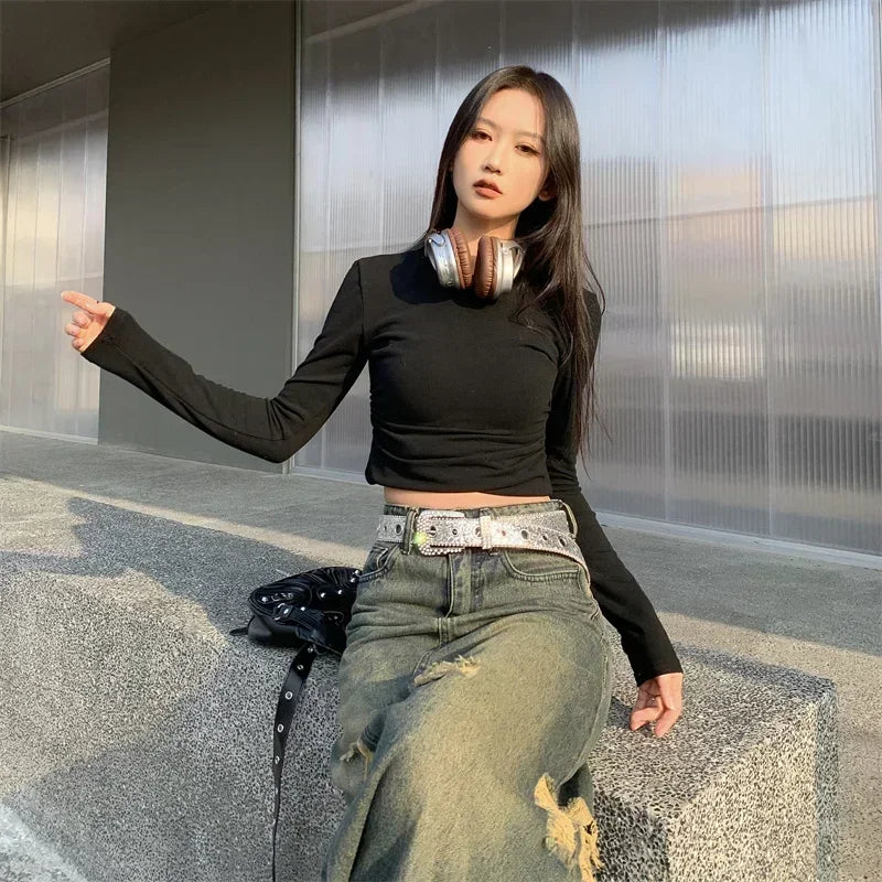 Women’s Rhinestone Western-Style Faux Leather Belt