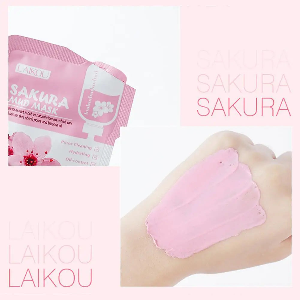 Sakura Clay Mud Face Mask – 12pc Set, Brightening, Deep Cleansing & Hydrating, All Skin Types
