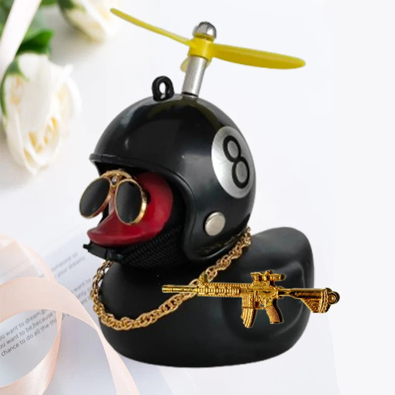 Motor Accessories Yellow Duck with Helmet for Bike Without Lights Auto Car Accessories Duck In The Car Car Interior Decoration