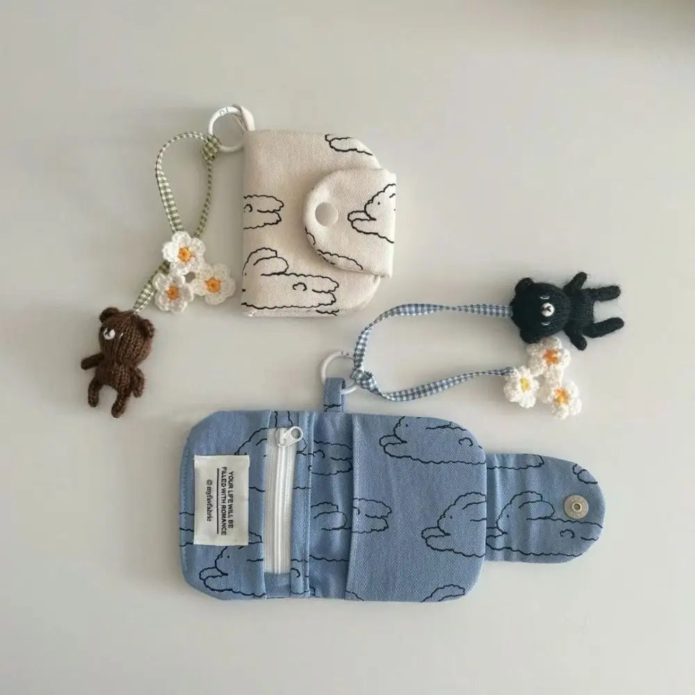 Mini Floral Coin Purse – Snap Card Holder with Key Ring, 4 Prints