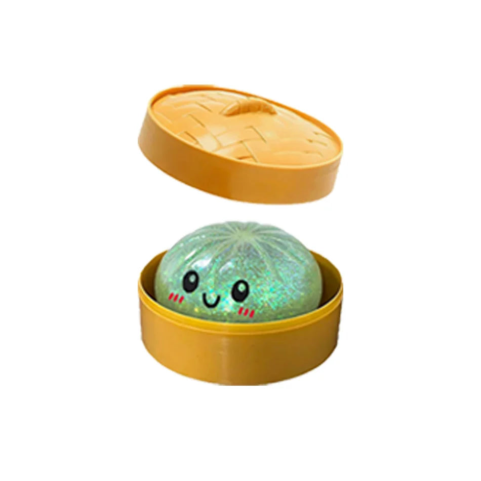 Dumpling Pressure Dumpling Squishies Cute Colorful Bun Toy Slow Rising Stress Relief Fidget Toy for Kids Adults Anti-Anxiety Gif