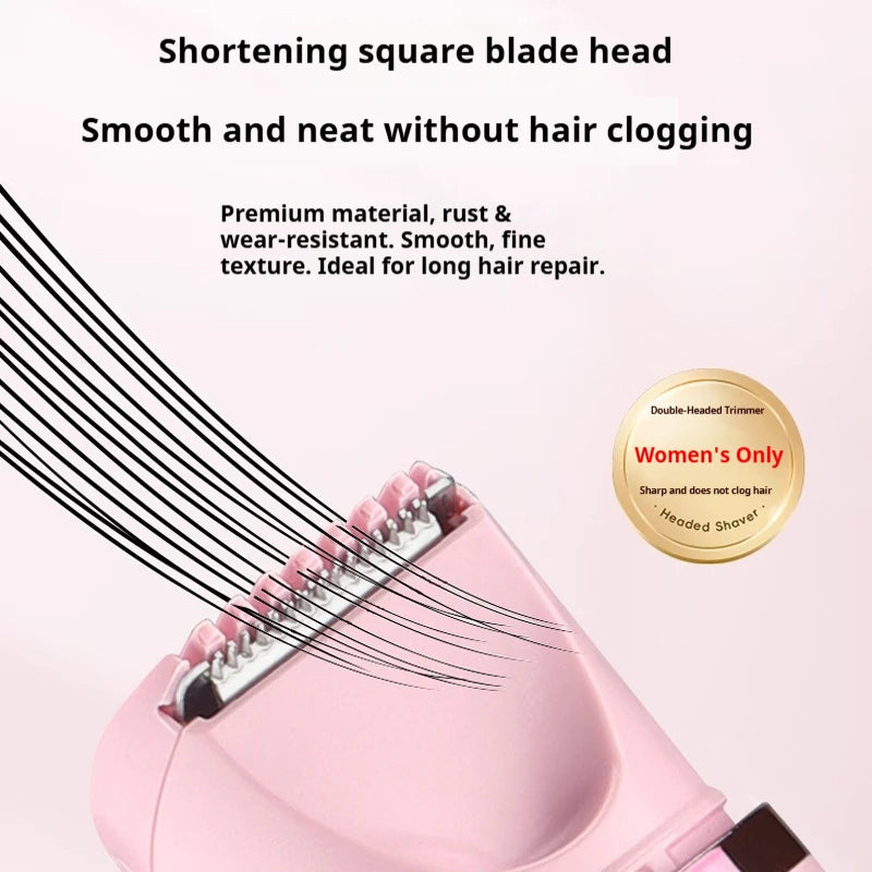 Women's Dual-Head Electric Hair Trimmer – Pink