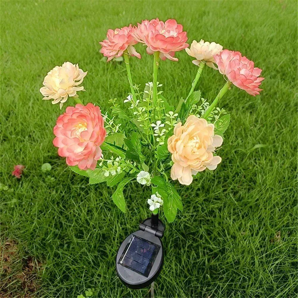 Solcellslampor Snö Lotusblomma Gräslampa Trädgårdslampa Utomhusbelysning för Gård Uteplats Blomsterfest Bröllop Födelsedagsdekoration