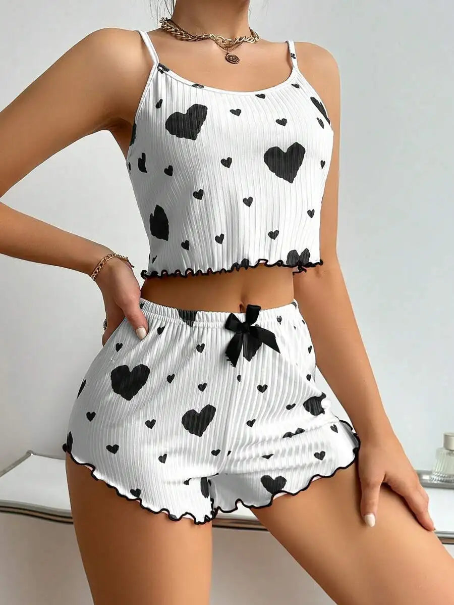 Women’s Spaghetti-Strap Pajamas with Shorts
