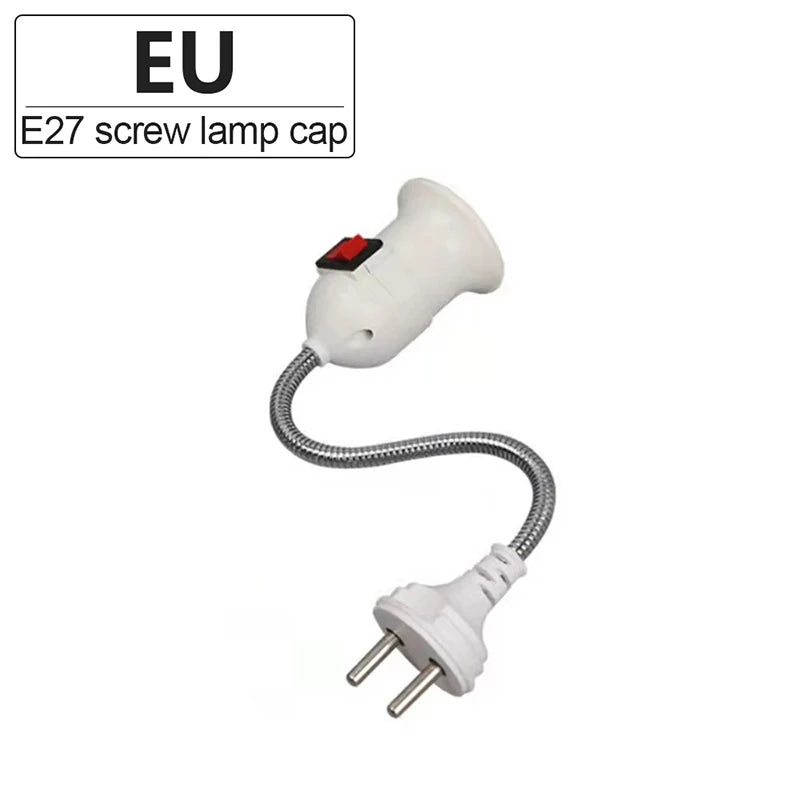 Plug-In E27 Lamp Holder with Switch & Flexible Neck