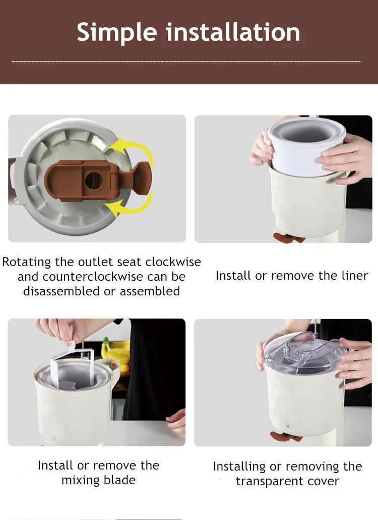 Mini Soft Ice Cream Machine – 1L Home Ice Cream Maker, Simple One-Button Operation, Makes ~8 Cones, CE Certified