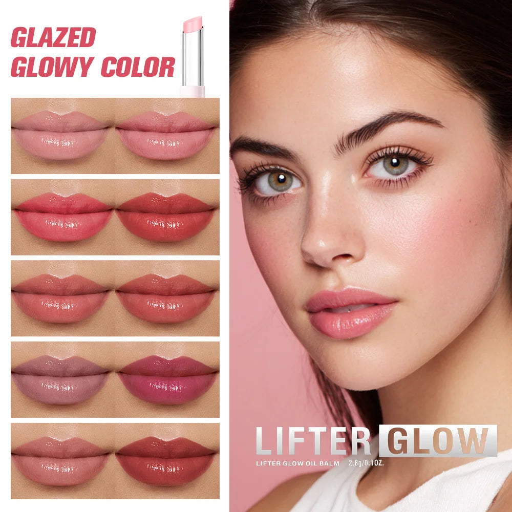 Lakerain Glow Lip Oil Balm Long Lasting Moisturizing Nourishing Daily Care Lip Balm Smooth-melt Softness Texture Natural Makeup