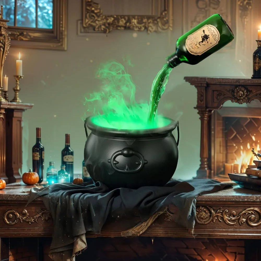 Black Witch Cauldron Halloween Decoration