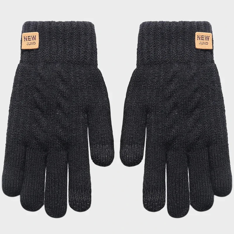Unisex Lined Knit Winter Gloves