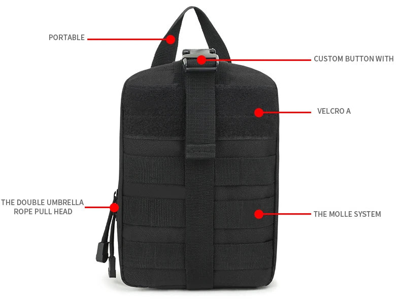 Tactical Molle First Aid Pouch – EDC Waist Pack for Hunting, Camping & Outdoor Use