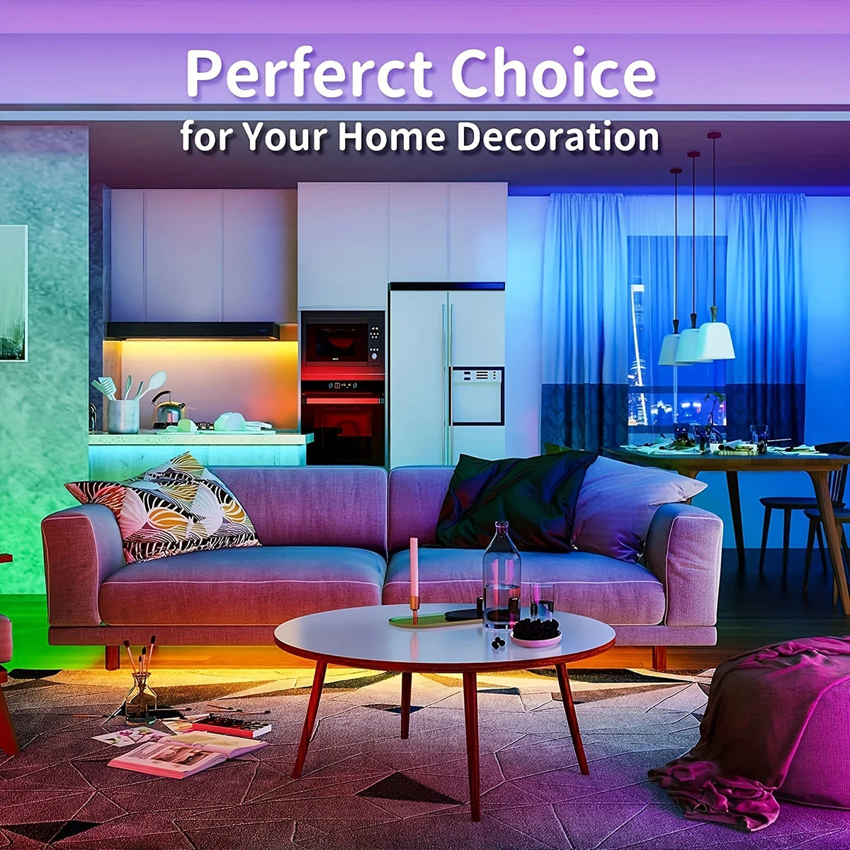 USB-Powered RGB LED Strip Lights with IR Remote