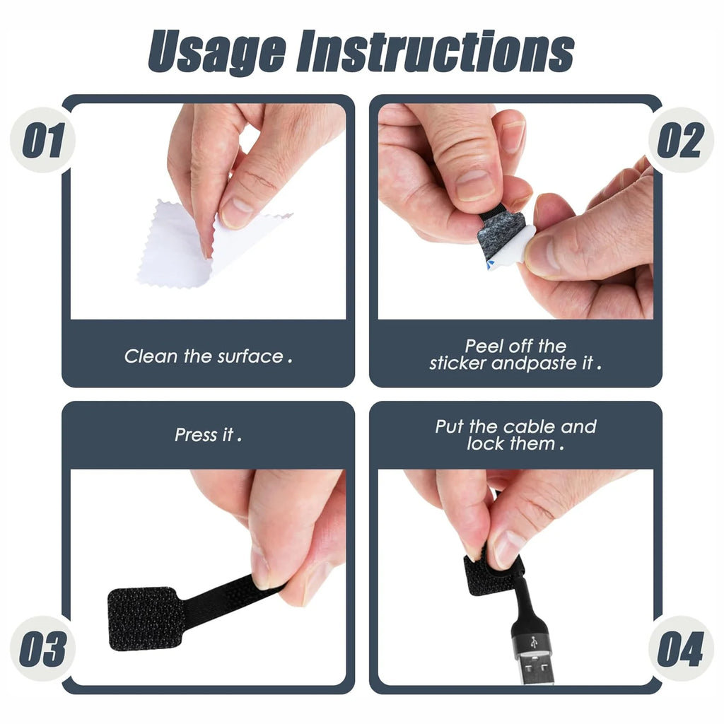 Reusable Cable Ties – Desk & Home Cord Organizer Straps for Clean Setup