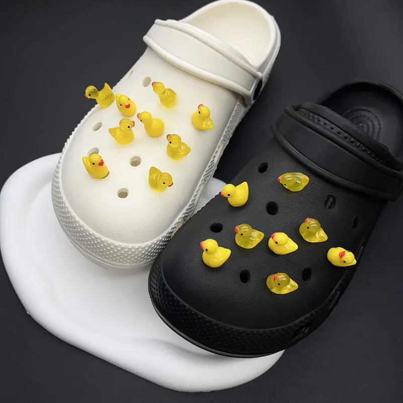 3D Cute Duck Noctilucent Shoe Charms for Crocs Garden Sandal Clogs Pins Decorations Slipper Accessories Girl Women Gift