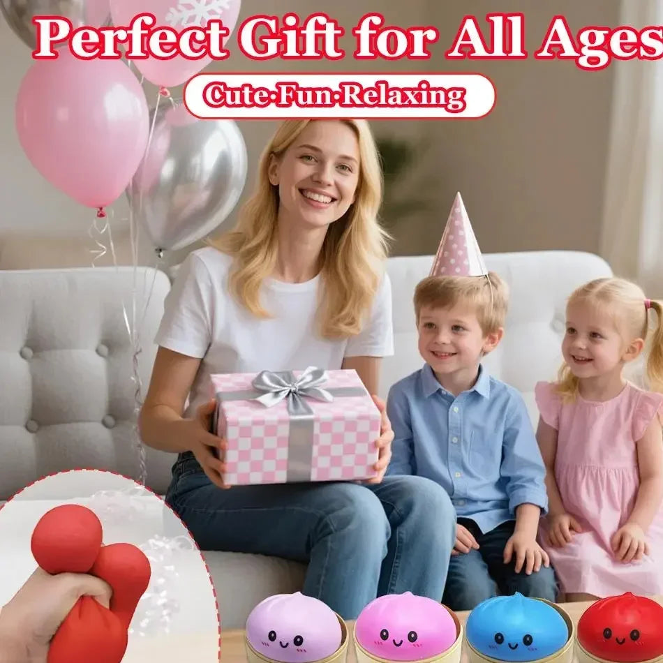 Dumpling Pressure Dumpling Squishies Cute Colorful Bun Toy Slow Rising Stress Relief Fidget Toy for Kids Adults Anti-Anxiety Toy