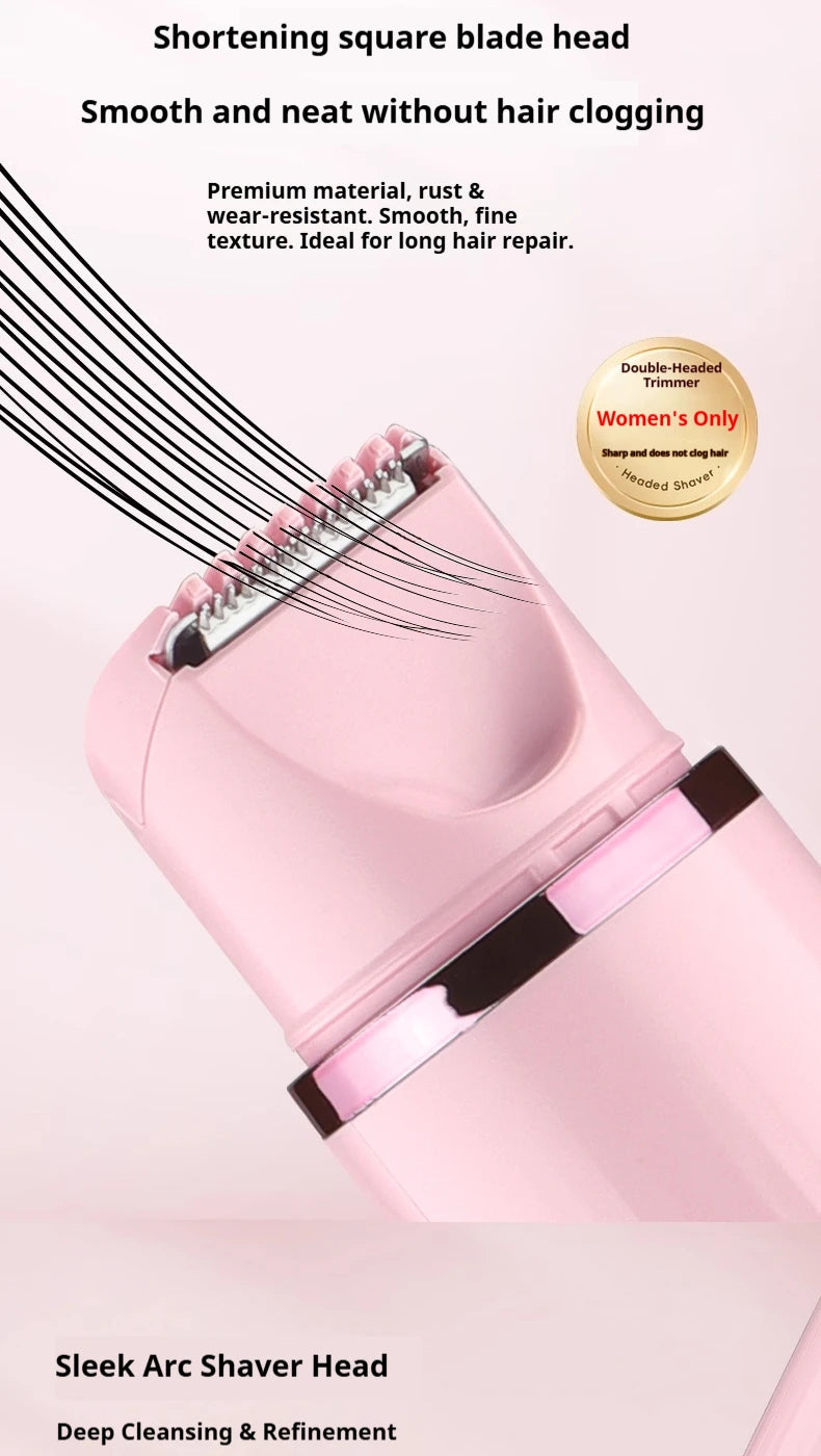 Women's Dual-Head Electric Hair Trimmer – Pink