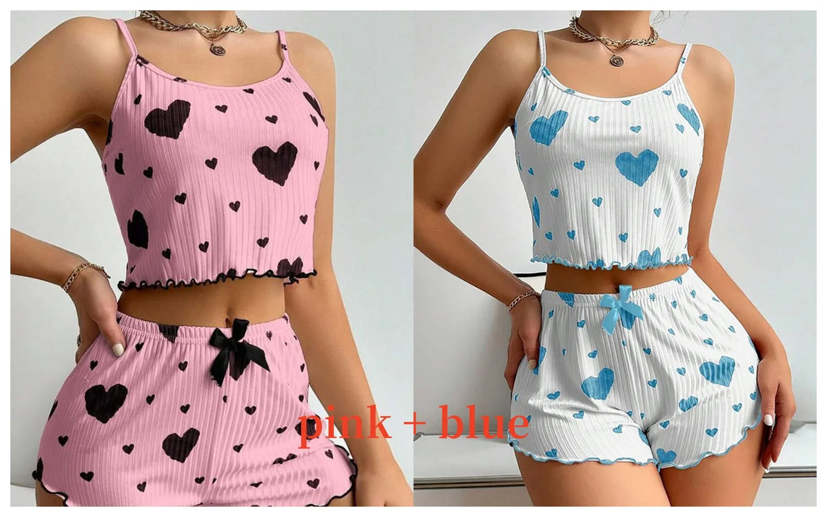 Women’s Spaghetti-Strap Pajamas with Shorts