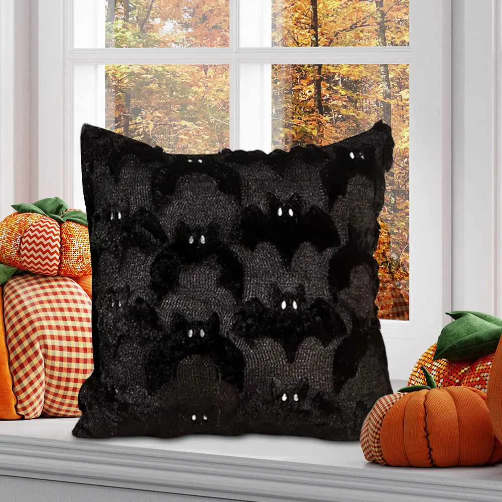 Halloween Pillowcase - Pumpkin, Bat & Ghost Cartoon Design, Plush PV Velvet, 45x45cm, 21 Styles