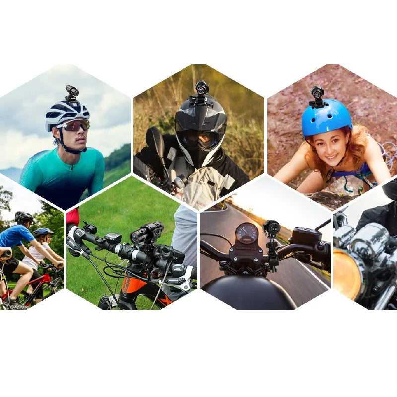 Mini Sport DV Action Sportkamera Taschenlampe Helm Full HD 1080P Video Ideal für Fahrrad, Motorrad, wasserdichter Camcorder