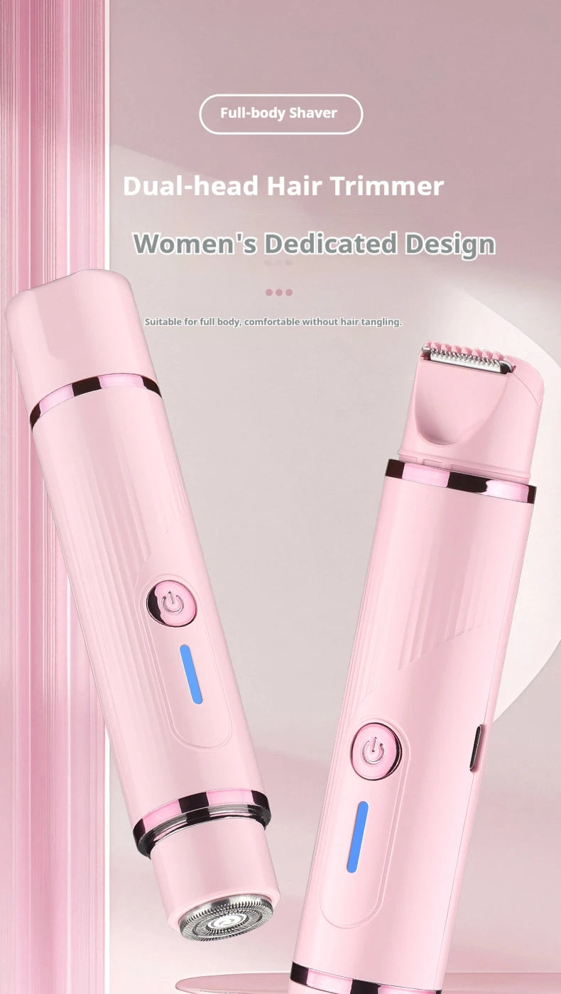 Women's Dual-Head Electric Hair Trimmer – Pink
