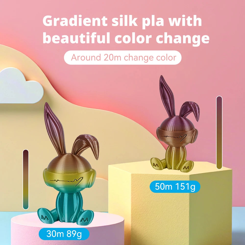 KINGROON Rainbow Silk PLA Filament – 1.75 mm, 2.2 lb (1 kg)