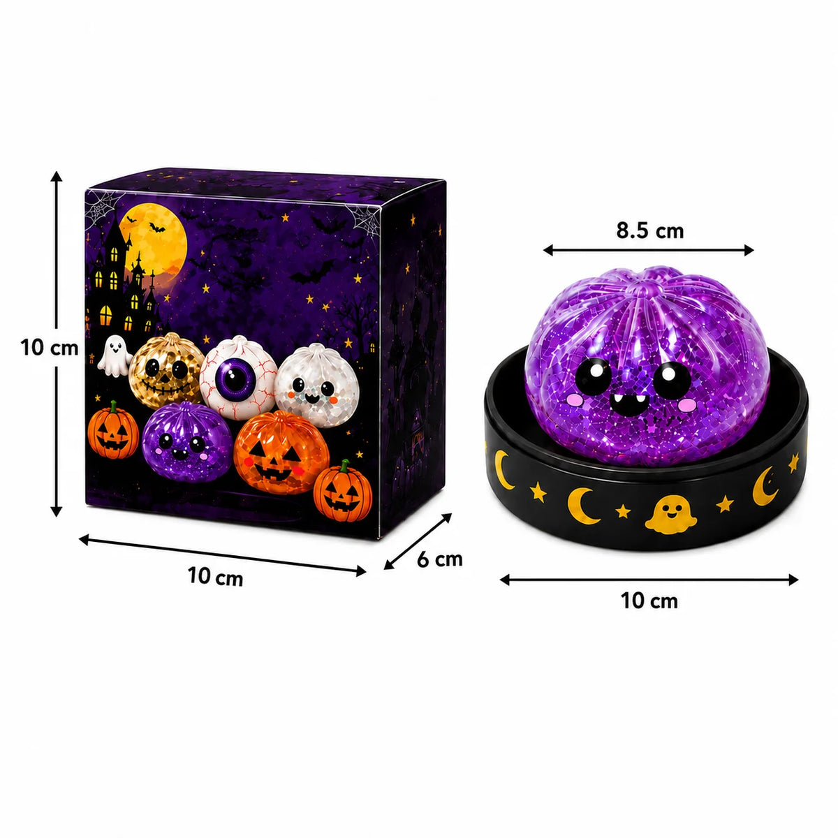 5.5cm/8.5cm Halloween ghost pinch music creative new squeeze decompression toy pinch decompression gift box set