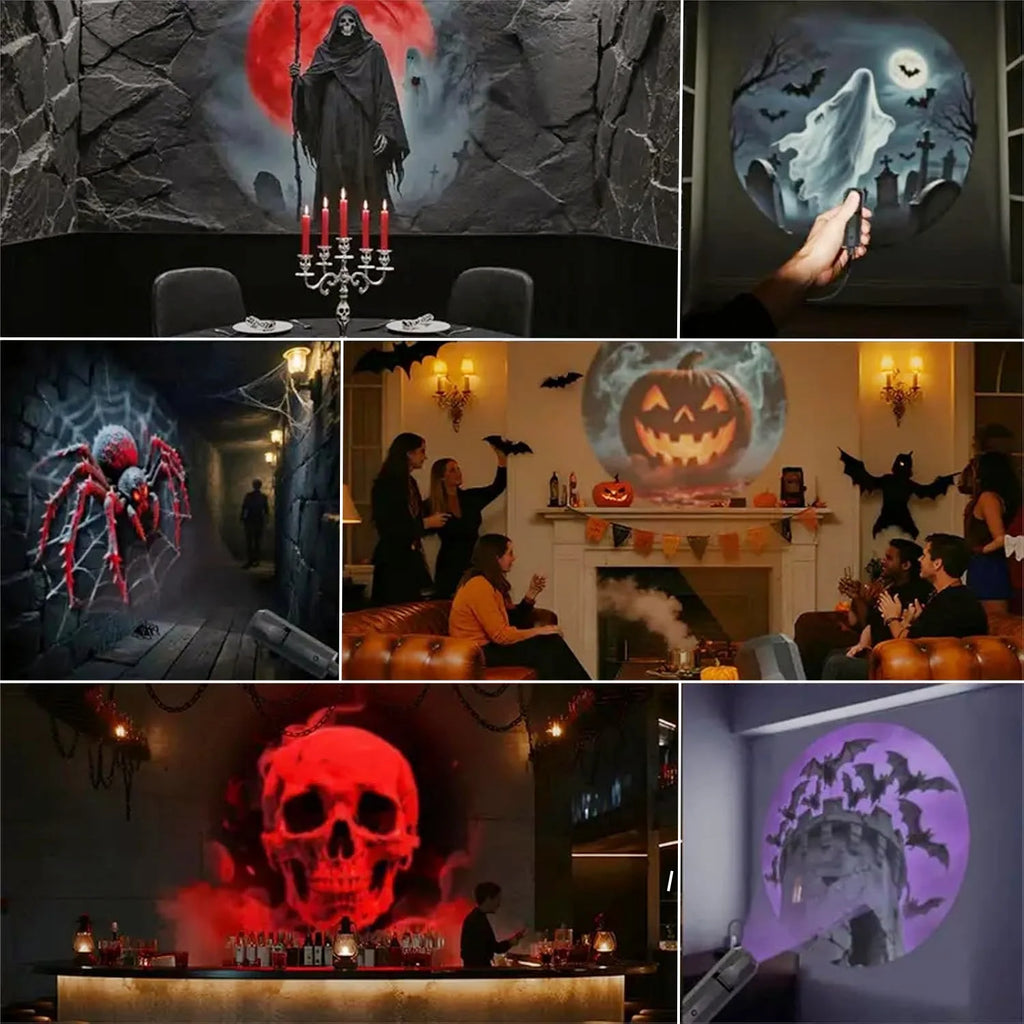USB LED Holiday Projector Light – Halloween & Christmas Styles