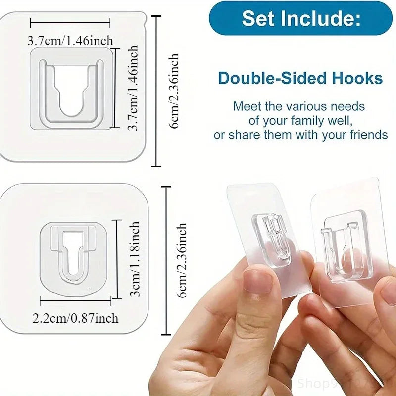 Clear Interlocking Adhesive Mounting Clips – 2–40 Pieces