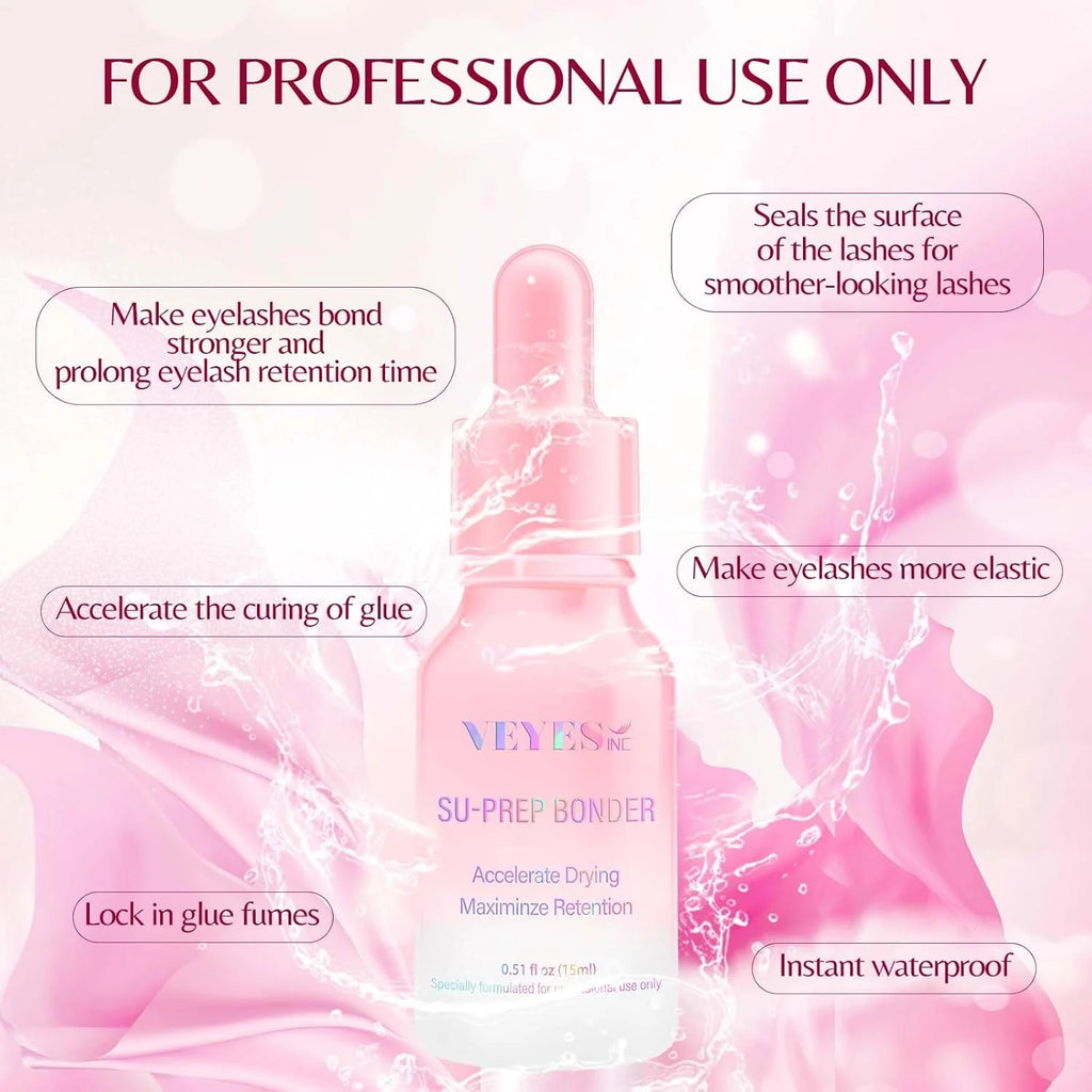 Veyes Inc Super Bonder Lash Sealant – 15ml Eyelash Extension Fixing Agent, Quick-Dry Primer for Glue Adhesive, 3-Month Use