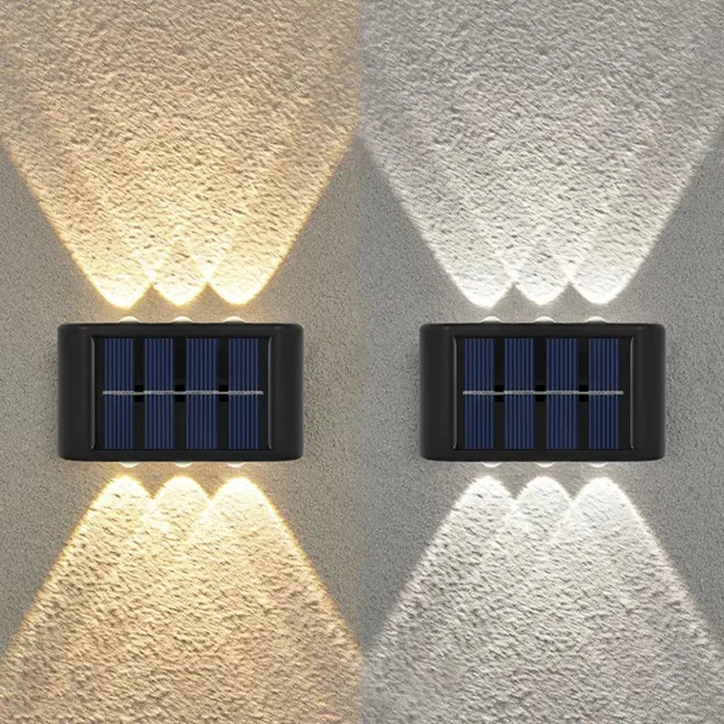 LED Solar Light Outdoor Waterproof Solar Wall Lamp Up and Down Luminous Lighting for Garden Fence Decor Solar Powered Wall Lamp