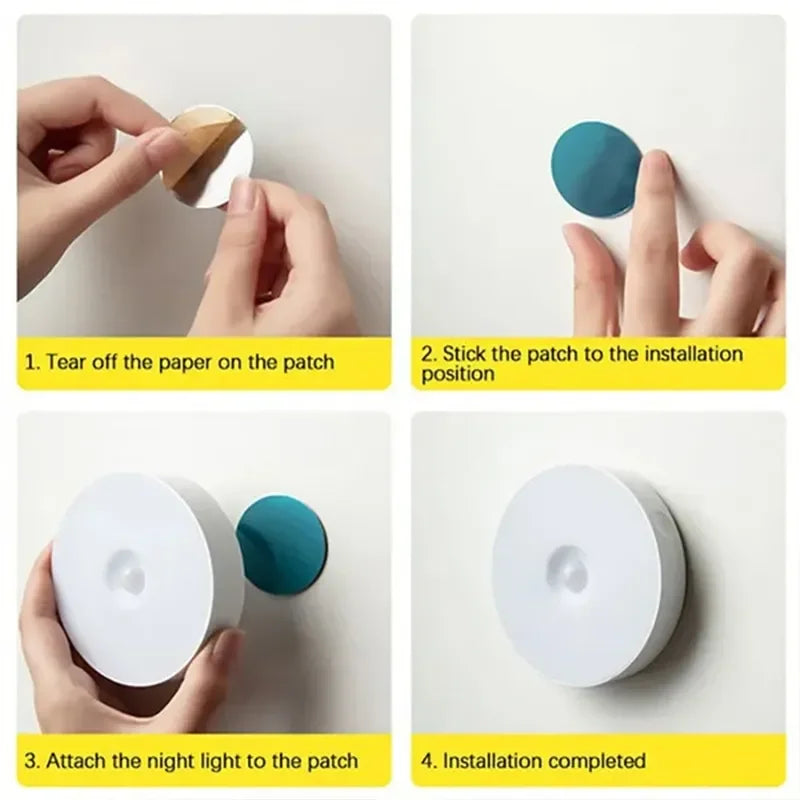 USB-Rechargeable Motion-Sensor LED Night Light – Magnetic Mount