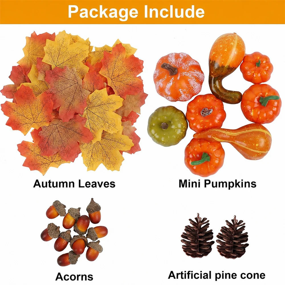 Autumn Harvest Decorations – 50-Piece Set