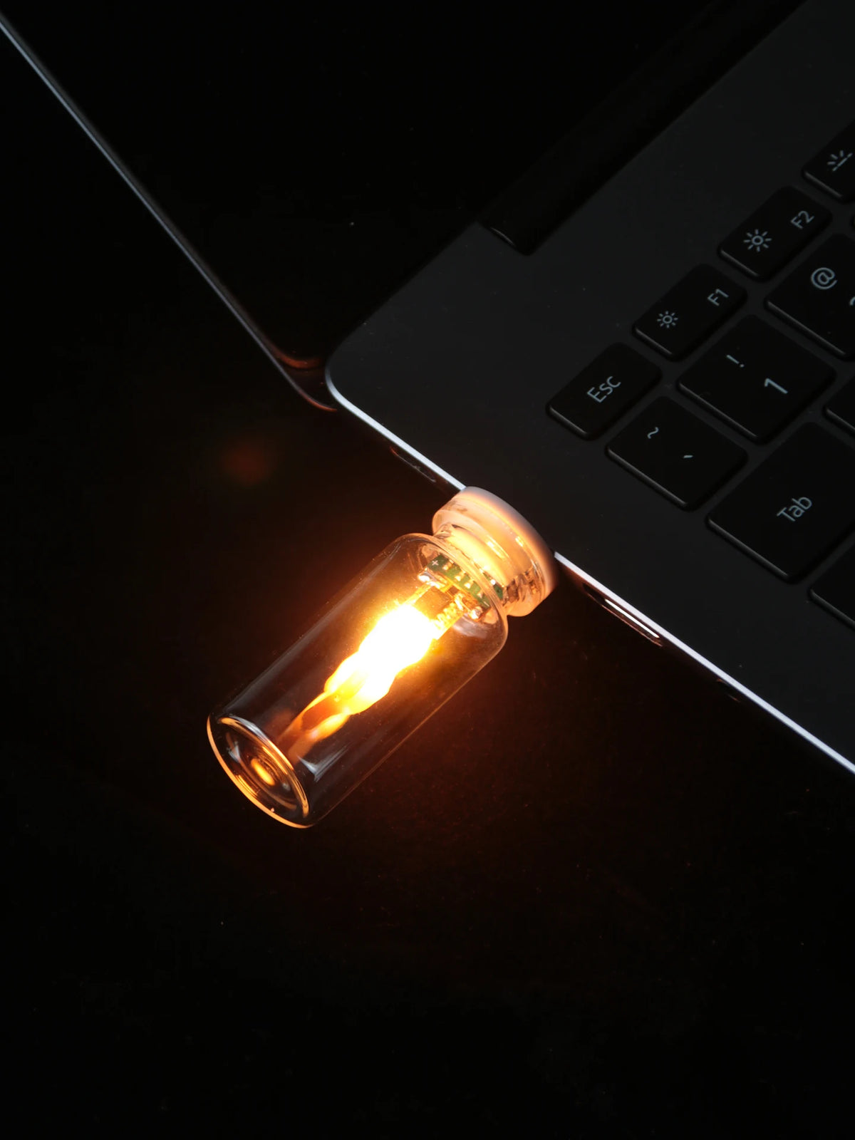 USB Flickering Flame LED Night Light – Clear or Frosted Glass