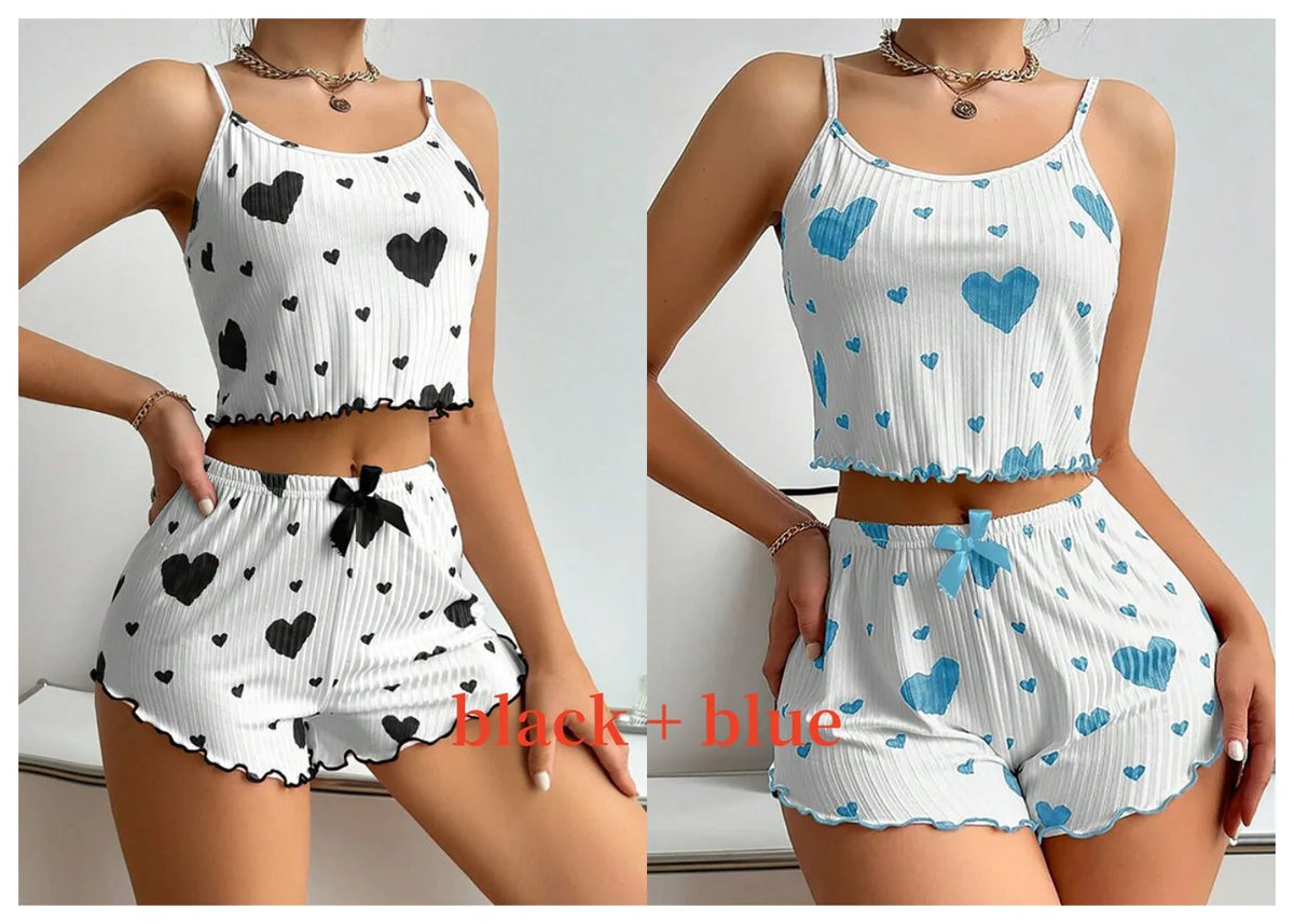 Women’s Spaghetti-Strap Pajamas with Shorts