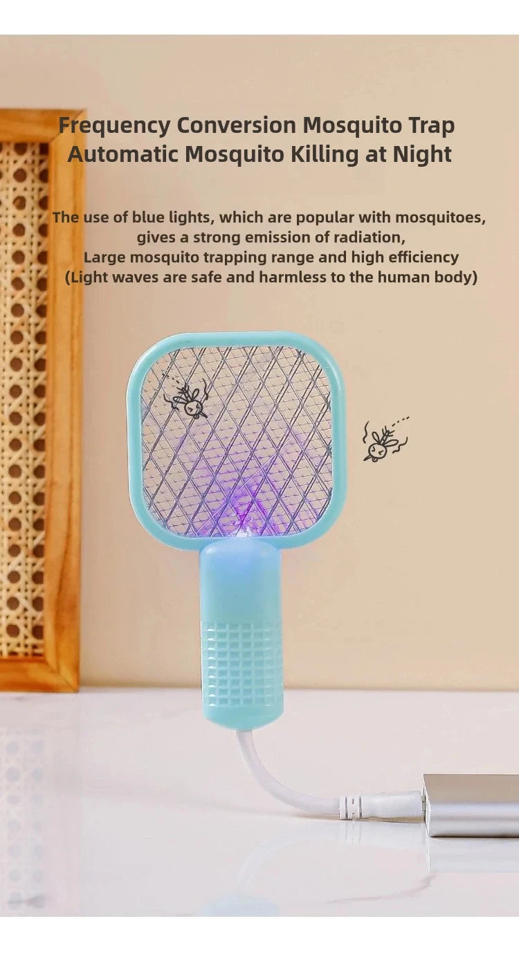 Mosquito Swatter Trap Mini USB UV Light Pest Control Electric Shock Mosquito Killer Lamp Portable Fly Bug Zapper Summer