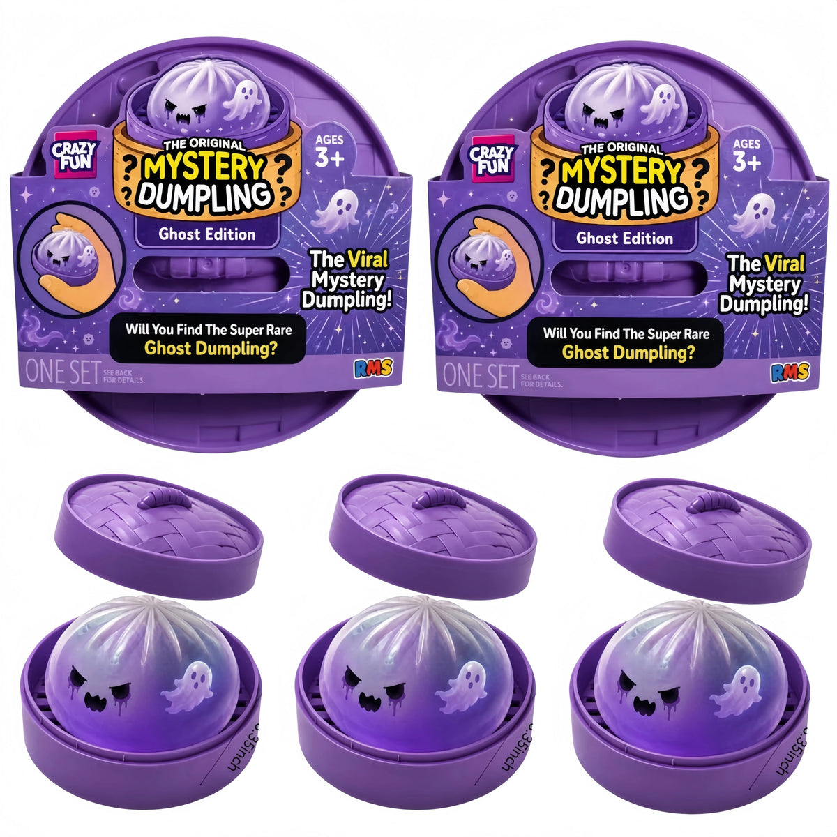 Halloween Ghost Dumpling Squishy – 1, 2, or 3 Pieces