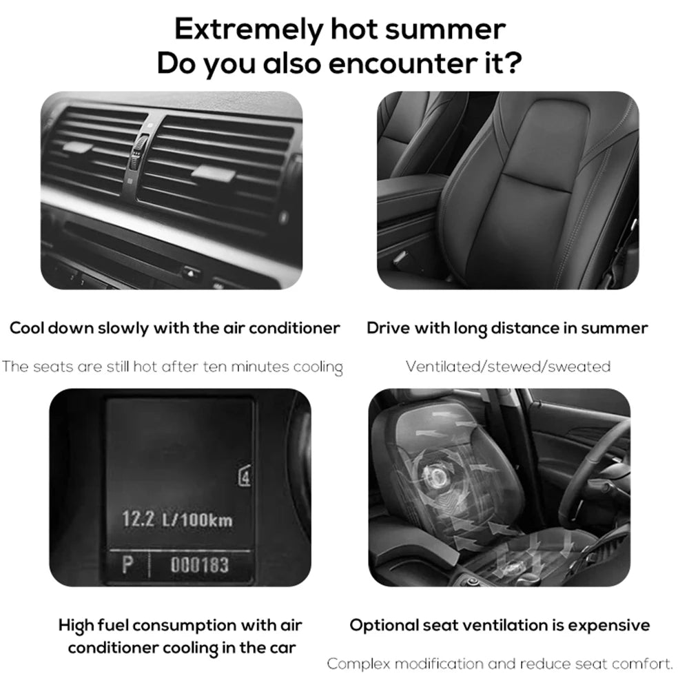 3-Speed Car Headrest Fan