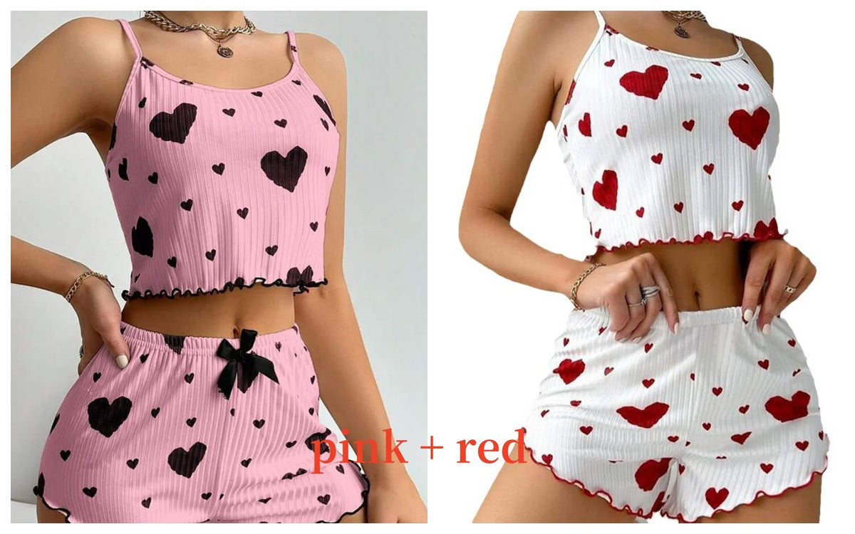 Women’s Spaghetti-Strap Pajamas with Shorts