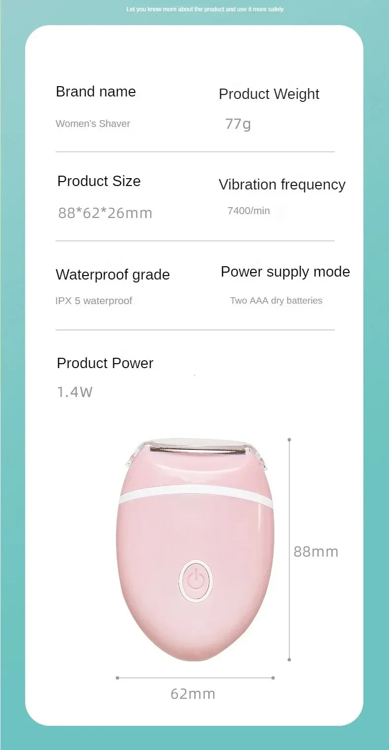 Women's Compact Battery-Powered Body Shaver