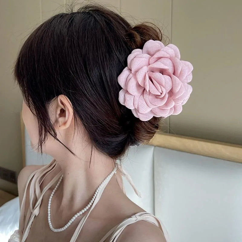 Französische Stoffrosenblüten-Haarspangen für Frauen und Mädchen, Haarspangen, Haarclips, Haaraccessoires, Geschenk