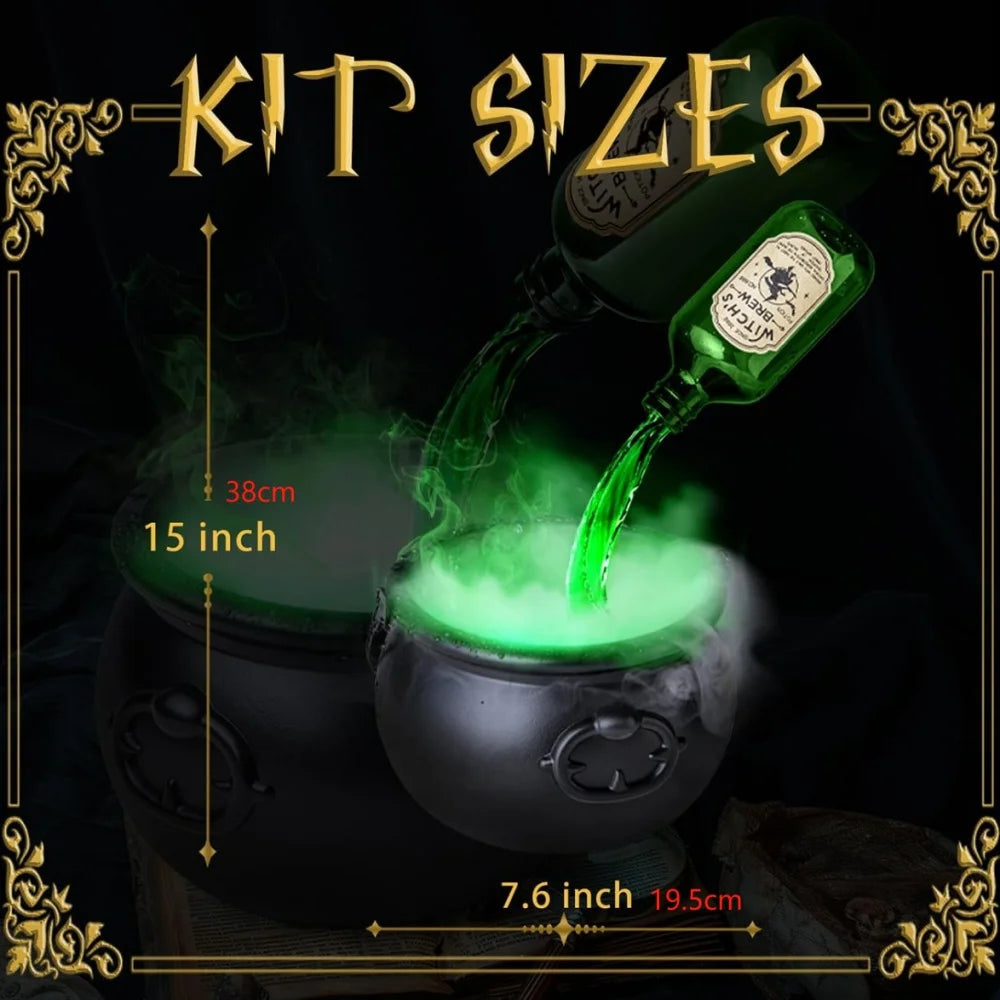 Black Witch Cauldron Halloween Decoration