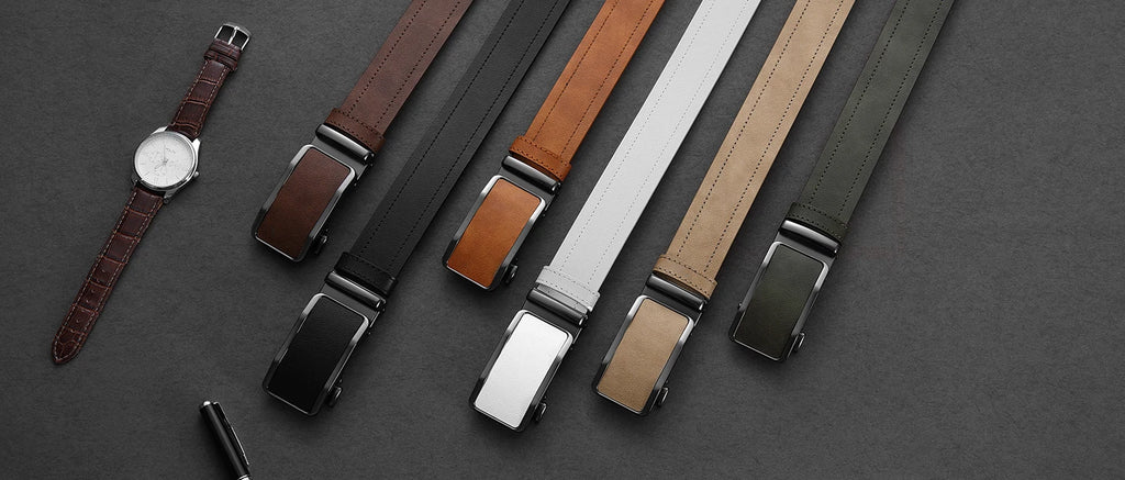DOOPAI Men’s Automatic Buckle Faux Leather Belt